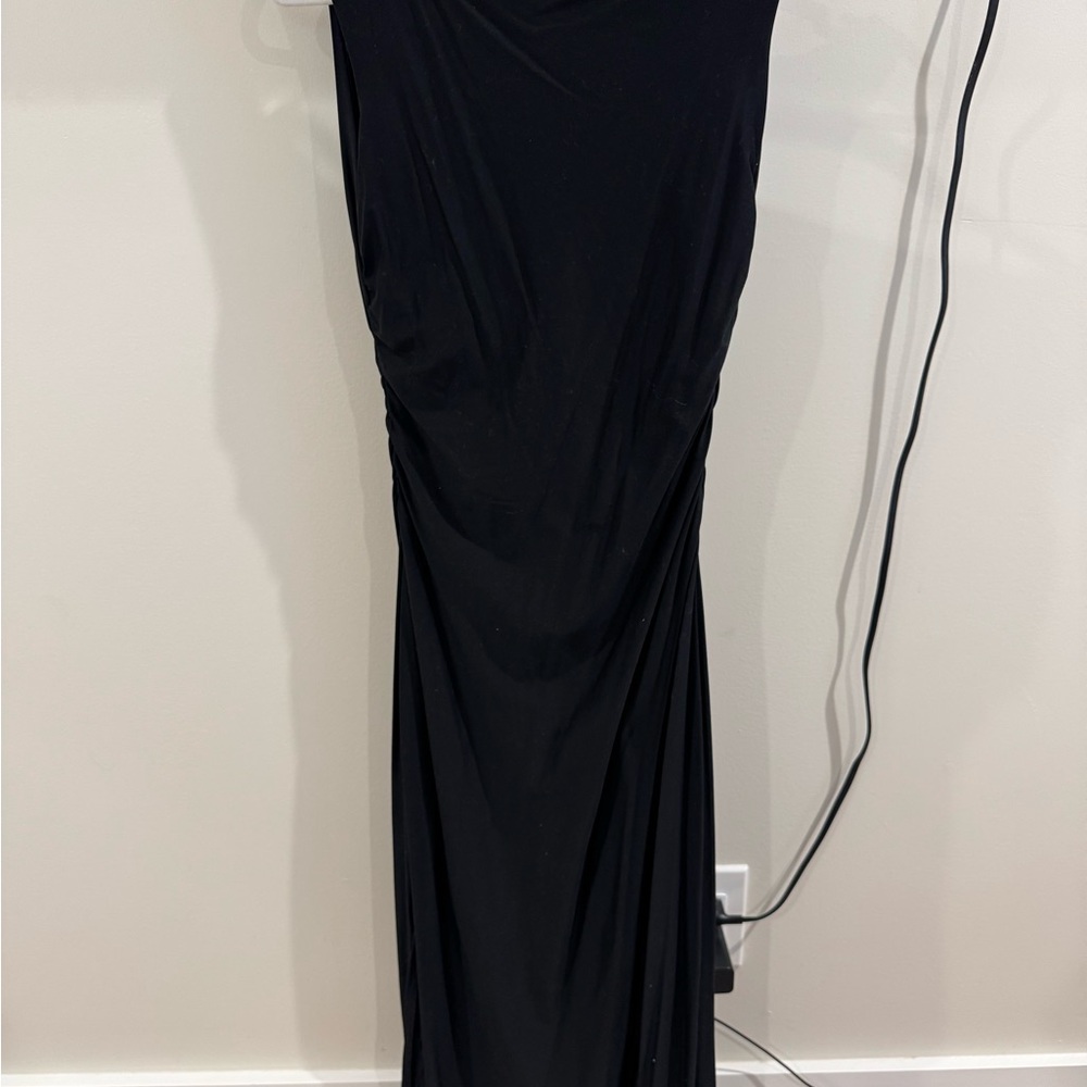 wild fable Black Maxi Dress with Draped Detail